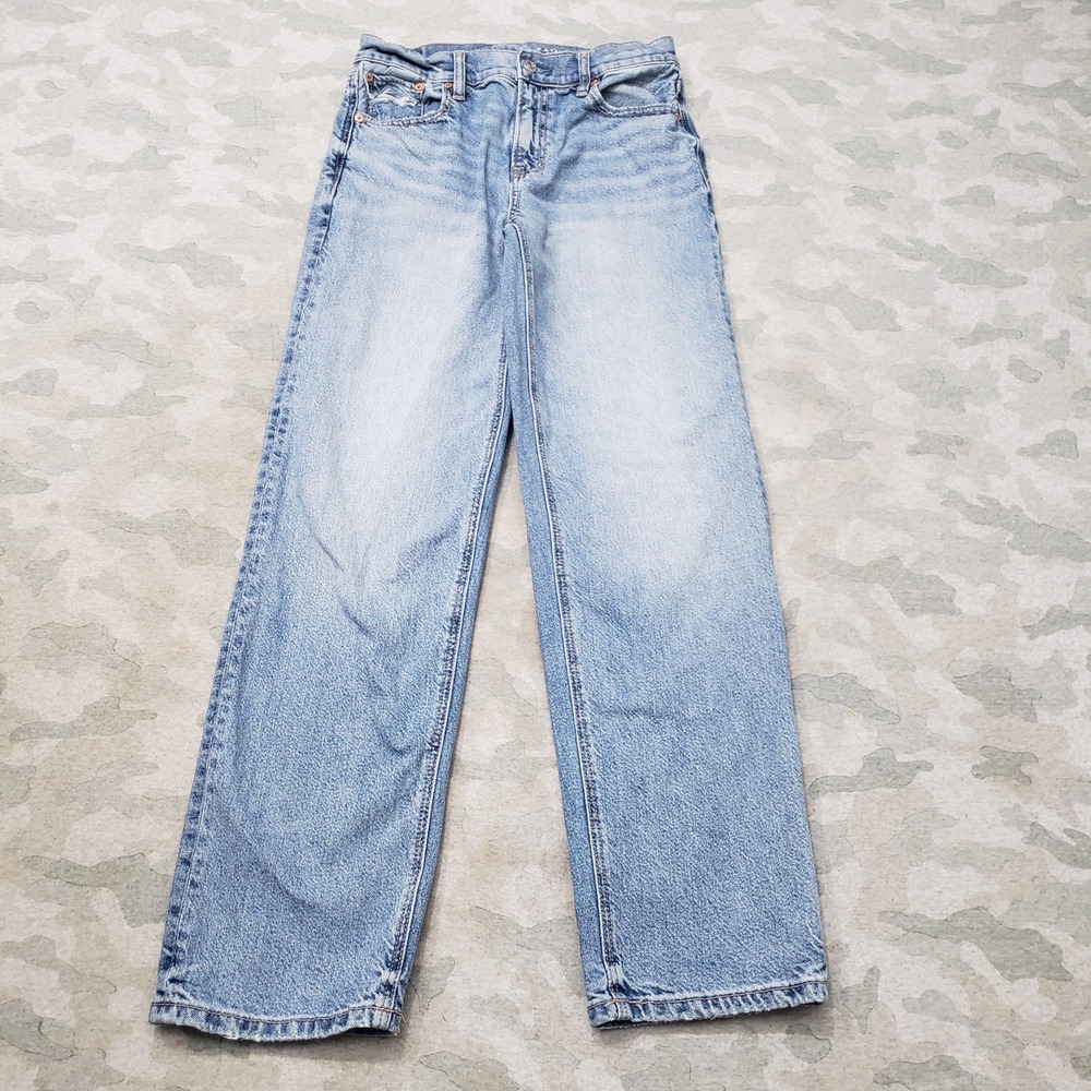 American Eagle Jeans Women 0 Blue Wide Leg Denim Light Wash Stretch
